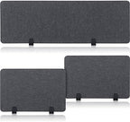Yaomiao 3 Pcs Acoustic Desk Divider Soundproof Desk Privacy Panel Freestanding Desk Partitions Sound Absorbing for Students Office Reduce Noise Visual Distractions (47.3 x 16", 24 x 16", Dark Gray) by Yaomiao