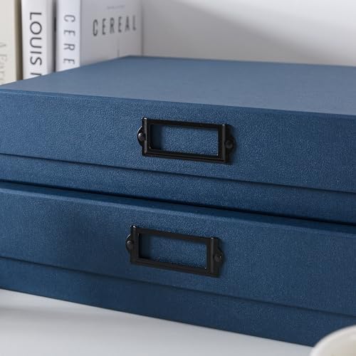 Soul & Lane - Legal Size Document Storage Boxes with Lids, Set of 2, Blue - Image 4