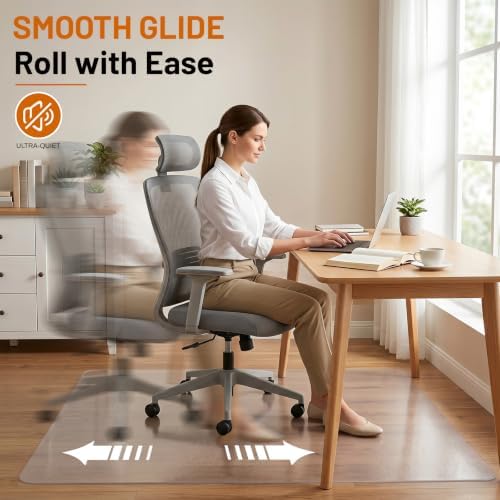 Clear Office Chair Mat for Hardwood Floors, Heavy Duty Protector - Image 4