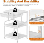 EasyCom Large Printer Stand with Drawer, 3-Tier Industrial Rolling Cart - Image 6