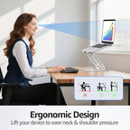 Urmust Adjustable Laptop Stand for Desk, 10-15.6“ Laptop Riser, Silver - Image 3