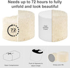 Hansleep Round Pouf Ottoman Foot Rest, Footstool, 20 x 15 Inch, Beige - Image 4