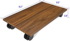 CPU Stand with 4 Caster Wheels - Fits PC, Printer, Most Computer Towers - Office, Home, Planter Caddies, Dog Bowl Stand (Walnut) - Image 5