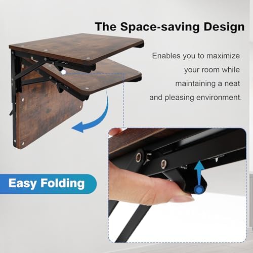Wooden Folding Shelf Wall Mounted for Small Space, Fold Down Desk for Home - Image 5