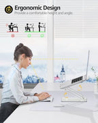 Urmust Laptop Stand, Ergonomic Adjustable Riser for Desk, Compatible with Laptops up to 16 Inches, Including MacBook Pro/Air, Portable, Heat Dissipation, Gift for Women Men - Image 4