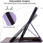 for Kindle Fire Max 11 Case (2023) - Embossed Lace PU Leather Flip Folio with Elastic Band & Card Slots, Multi-Angle Stand, Purple - Image 4