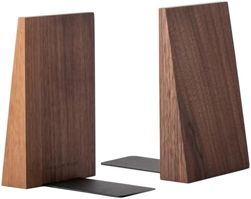 Muso Wood Handmade Walnut Book Ends for Shelves by Musowood