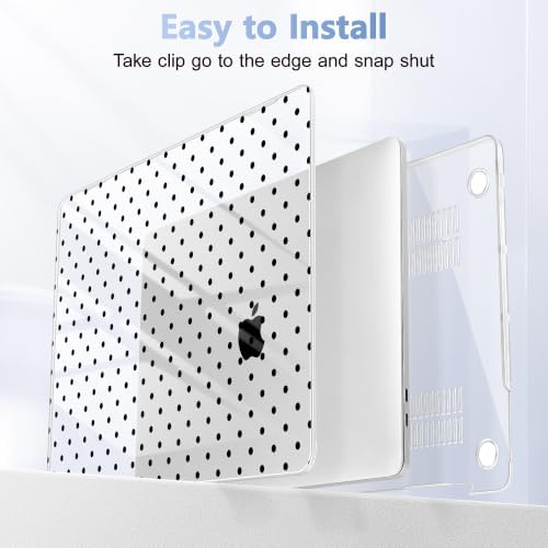 for MacBook Pro 16 inch Case 2019 2020 Release Model A2141, Plastic Hard Shell Cover with Keyboard Cover & Screen Protector for MacBook Pro 16 inch with Touch Bar, Black Polka Dot - Image 5