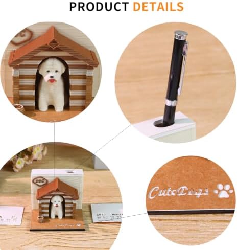 3D Memo Pad Time Piece Calendar 2027, 3D Tear-Off Art Desk Calendar 2027, Creative 3D Memo Pad Paper Art Tree House DIY Paper Carving Decoration (Cute Pet Cottage) - Image 6