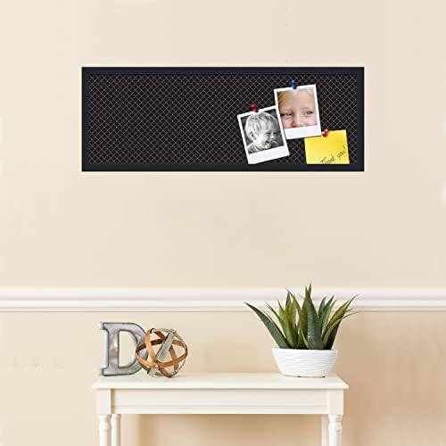 PinPix 36x12 inch Cork Bulletin Board. This Decorative Framed Pin Board Comes with Diamond Pattern in Black Design and Satin Black. Ideal for Home, Office Decor or School (PinPix-120) - Image 3