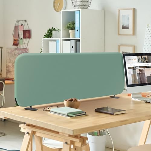 DECOLAB Portable Privacy Desk Tabletop Divider 48"x18", Aqua by DECOLAB