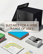4 Pack File Storage Organizer, Document Organizer, Portable File Box with Lid, Fit for Letter/Legal File Folder Storage,Black-Box only - Image 5