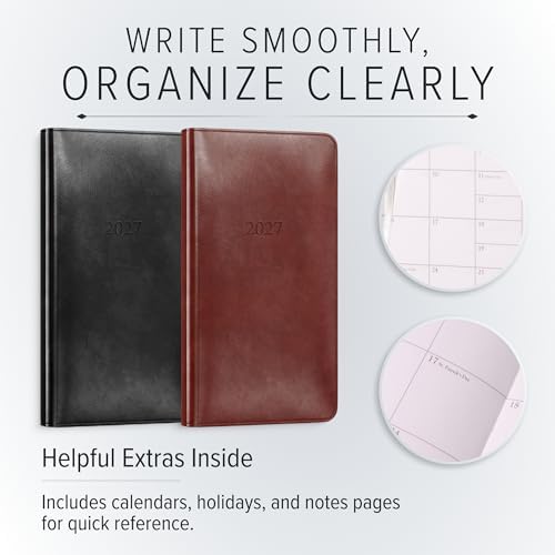 Gallery Leather Pocket Monthly Planner 2026-2027 Acadia Malibu - Image 3