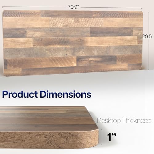VIVO Reclaimed Wood 71 x 30 in Solid Table Top, DESK-TOP71P - Image 3