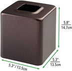 mDesign Steel Facial Tissue Box Cover/Holder for Bathroom Vanity Countertops - Bronze - Image 3