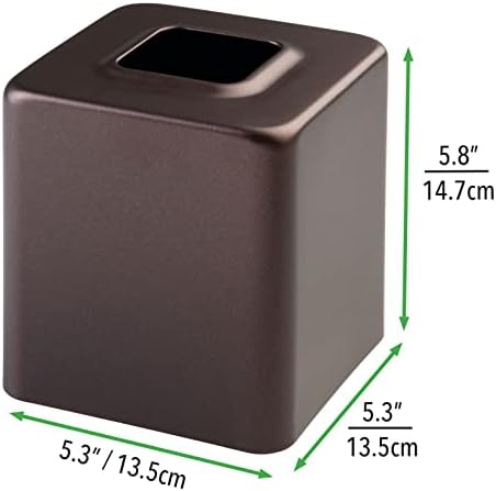 mDesign Steel Facial Tissue Box Cover/Holder for Bathroom Vanity Countertops - Bronze - Image 3