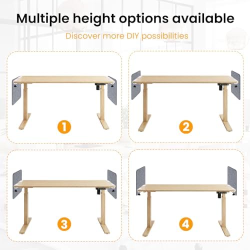 2-Pack Felt Desk Dividers, Clamp-On Panels, 16 x 24 Inch, Light Gray - Image 4