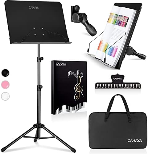 CAHAYA Sheet Music Stand Dual-use Convert to Desktop Stand Adjustable Black by CAHAYA