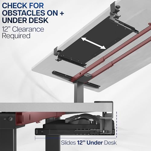 VIVO Large Clamp-on Computer Keyboard and Mouse Under Desk Slider Tray, 27 x 11 inch Pull Out Platform Drawer, Gray, MOUNT-KB05GY - Image 6