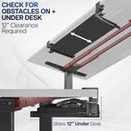 VIVO Large Clamp-on Computer Keyboard and Mouse Under Desk Slider Tray, 27 x 11 inch Pull Out Platform Drawer, White, MOUNT-KB05W - Image 6