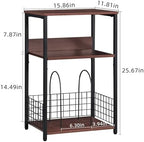 LELELINKY 3 Tier End Table,Record Player Stand with Storage Up to 100 Albums, Turntable Stand for Vinyl, Walnut Couch Nightstand Side Tables for Living Room Bedroom - Image 2