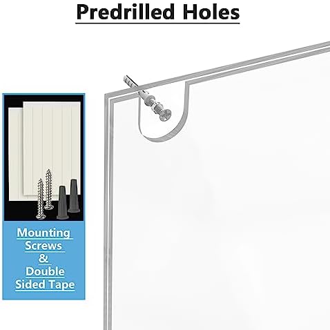 MaxGear Acrylic Wall Mount Sign Holder, 11 x 17 Landscape, 6 Pack - Image 4
