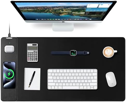 Magnetic Wireless Charging Mouse Pad, 31.5"x15.8" XXL Desk Mat by ExtreLife