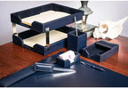 Dacasso Navy Blue Bonded Leather Luxury 9-Piece Desk Set - Blotter Pad & Desk Organization Essentials - Executive Decor and Surface Protector - Image 4