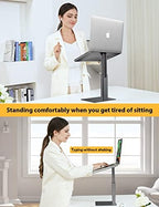 Laptop Stand for Desk, Ergonomic Sitting and Standing Laptop Riser for Notebook MacBook 11-17 Inches，DJ Laptop Stand Adjustable Height from 7-15 Inches Aluminum(Black) - Image 3
