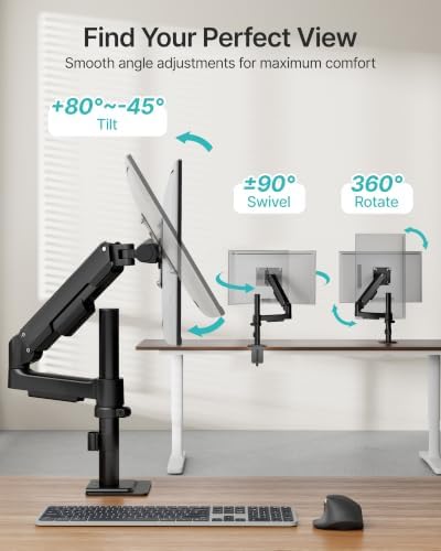 PEGZONE Single Monitor Arm for 17-32 Inch Screens, Holds up to19.8 lbs - Image 3