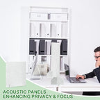 PATIKIL Desk Dividers 24" x 24", 2 Pack Desk Privacy Panel Freestanding Noise Reducing Partition Acoustic Panel with 4Pcs Support Feet for Testing Office Home Library, Light Gray Style C - Image 6