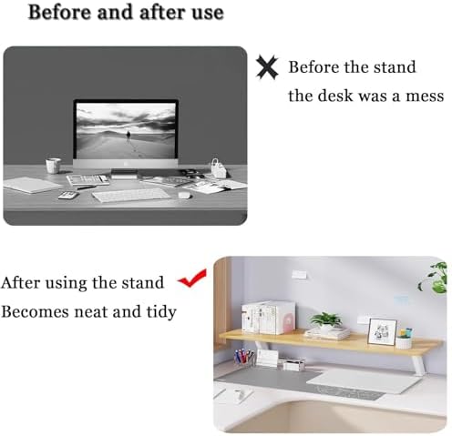 Desktop Clip-On Shelving Unit, 32in Single-Tier Overhead - Image 7