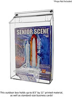 2 Pack Brochure Box with Lid Metal Mount Clear Acrylic Outdoor Caddy Holds 8.5" x 11" Flyers and 3.5" x 2" Business Cards with Take One Sticker Hangs On Smooth Surfaces by Marketing Holders - Image 3