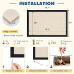Egofine Cork Board Bulletin Board with Linen, 16x11 Wood Frame Pin Board Wall Decor, 2 Pack Cork Boards for Walls, Hanging Horizontal or Vertically for Office Home Decor School Kitchen, Black - Image 3