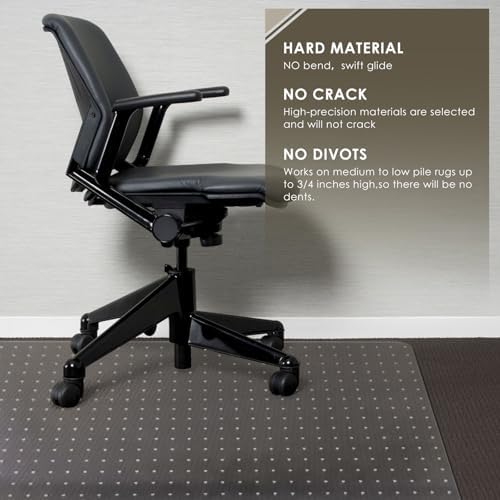 Azadx Heavy Duty Office Chair Mat for Carpet 36" x 48" Hard Material - Image 3