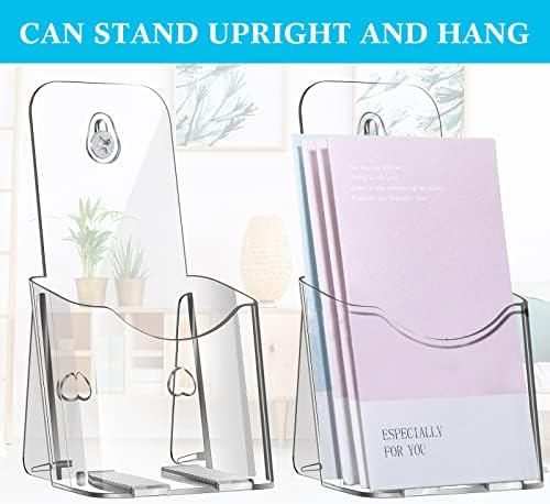 Yookeer 20 Pieces Acrylic Brochure Holder Clear Rack Card Holder - Image 3