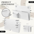 Under Desk Laptop Holder, No Drill Table Side Storage Organizer, White Clamp On Desktop Shelf Steel Table Hanging Mount File Tray, Desk Accessories & Workspace Organizers (White) - Image 2