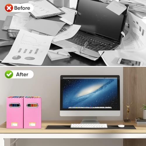 BALEINE 8PK File Organizer Box, Cardboard File Folder Organizer with Handle - Image 7