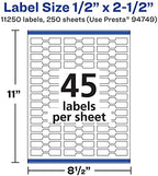 Avery® Matte White Barbell Labels, Sure Feed® Technology, 0.5" x 2.5", 11,250 White Labels, Permanent Adhesive, Laser/Inkjet Printable - Image 4