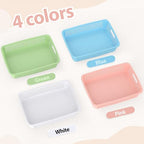 8 Pack Classroom Storage Baskets 15''x10''x3'' Large Plastic Paper Trays with Handle Letter Size A4 Paper Toy Basket Turn in Trays for Library Office Desk Drawer Organizing (8, Pastel Color) - Image 2