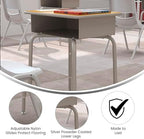 Flash Furniture Metal Student Desk, Maple/Silver - Image 4