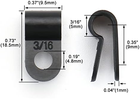 BAOMAIN 3/16-Inch R-Type Cable Clamps, 1000-Pack Black Nylon Wire Management Clips, UC-0.5 Screw-On Cord Fasteners for Home, Office, and Industrial Use - Image 2