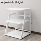 Natwind 3 Tier Large Printer Stand, 24"x20", with Charging Station,White - Image 5