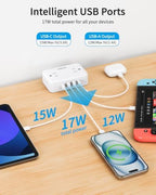 Desk Clamp Power Strip with 4 Outlets & 4USB, 10FT Extension Cord for Home - Image 5