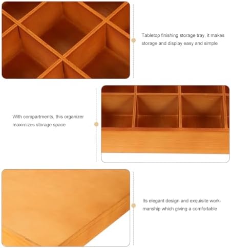 ULTECHNOVO Wooden Sorting Tray Grid Display Wood Divided Organizer Brown Finished Section Box (30 Compartments,15. 72x13. 17x1. 97 Inch Each Tray) - Image 6