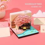 3D Memo Pad 260 Sheets Paper Carving Art 3D Sticky Notes Convenience Post Notes Marriage Tree Kawaii Notepad with Light Pen Holder&Bookmark DIY Creative Gifts - Image 2