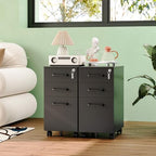MIIIKO File Cabinet 3 Drawers on Wheels Under Desk, Black Metal File Cabinets with Lock for Home Office, Filing Cabinet with Lock(Un-Assembled) - Image 2