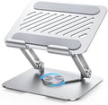 UGREEN Tablet Stand Holder for Desk with 360° Rotating Base Aluminum Dual Rod Support Adjustable Home Office Accessories Compatible with iPad Pro 13 12 11 Air Mini 5 4 3 Phone E-Reader Silver by UGREEN