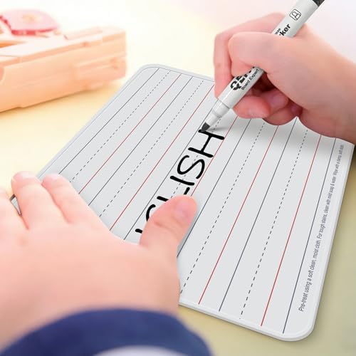 Dry Erase Boards, 6 Pack 9”x12” Magnetic Double Sided Portable Personal Small Whiteboards with Lines, Include 6 Markers, 6 Erasers, 6 X 52 Foam Letters for Kids, Students, Teachers Classroom School - Image 6