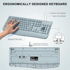 Wireless Keyboard and Mouse Combo, ULSOU 2.4G Full-Sized Ergonomic Computer Keyboard with Wrist Rest and 3 Level DPI Adjustable Wireless Mouse for Windows, Mac OS Desktop/Laptop/PC(Grey) - Image 2